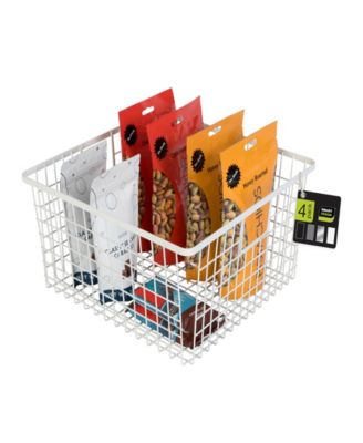 Nestable 9" x 16" x 6" Basket Organizer with Handles, Set of 4