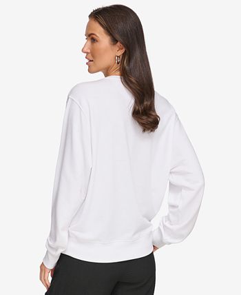 DKNY Women s Printed Front Drop Shoulder Sweatshirt Macy s