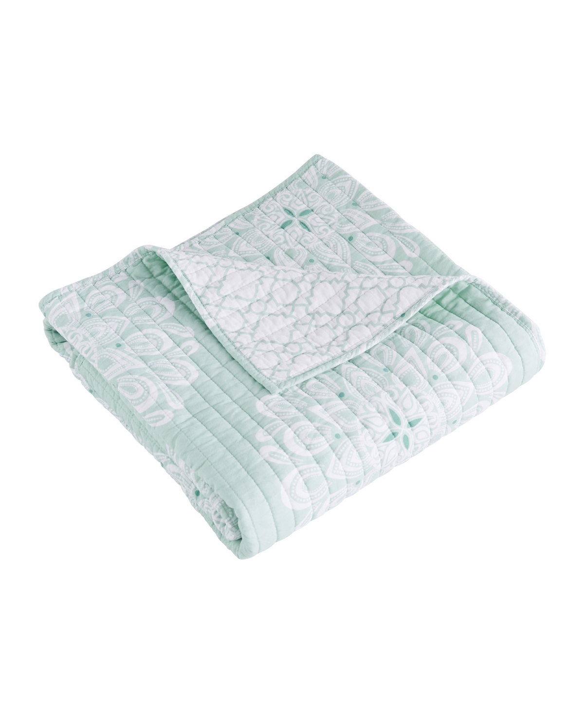 Shop Levtex Lara Reversible Quilted Throw, 50" X 60" In Spa