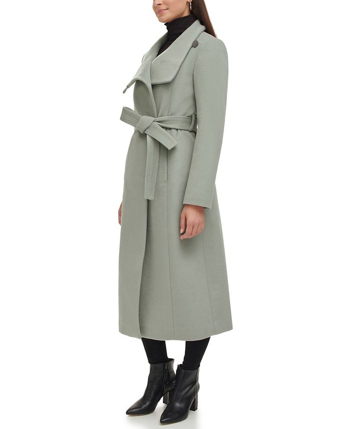 Kenneth Cole Women's Belted Maxi Wool Coat with Fenced Collar - Macy's