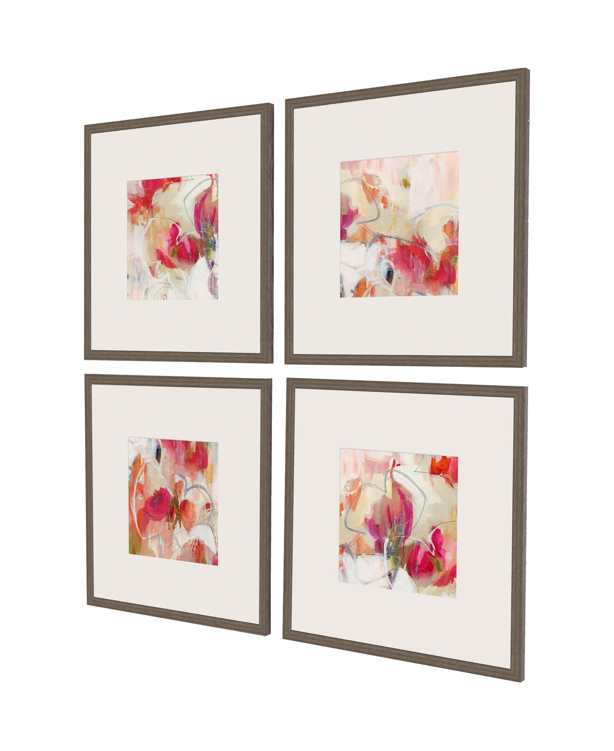 Shop Paragon Picture Gallery Fresh Framed Art, Set Of 4 In Pink