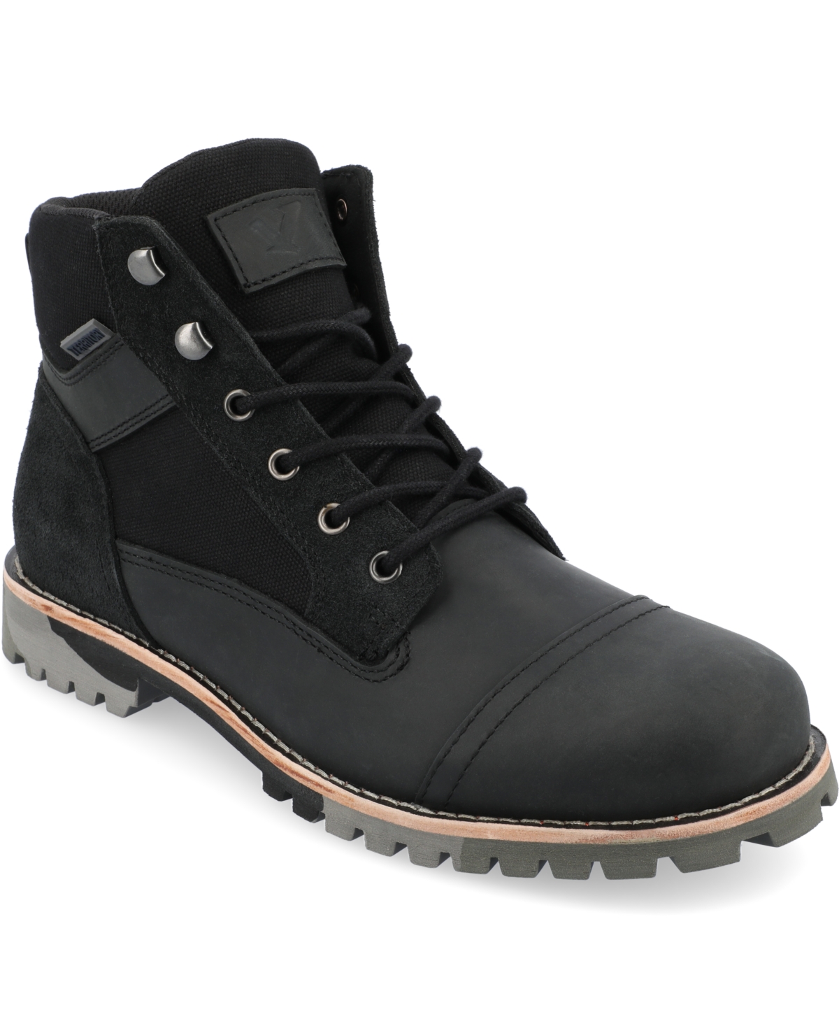 Shop Territory Men's Brute Tru Comfort Foam Cap Toe Lace-up Ankle Boots In Black