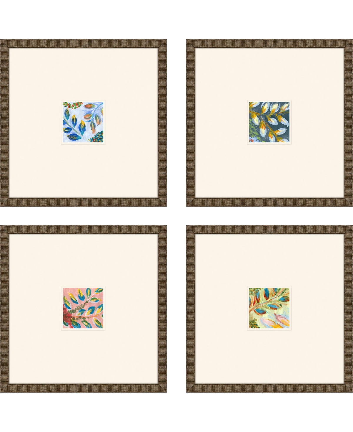 Paragon Picture Gallery Botanical Iii Framed Art, Set Of 4 In Blue