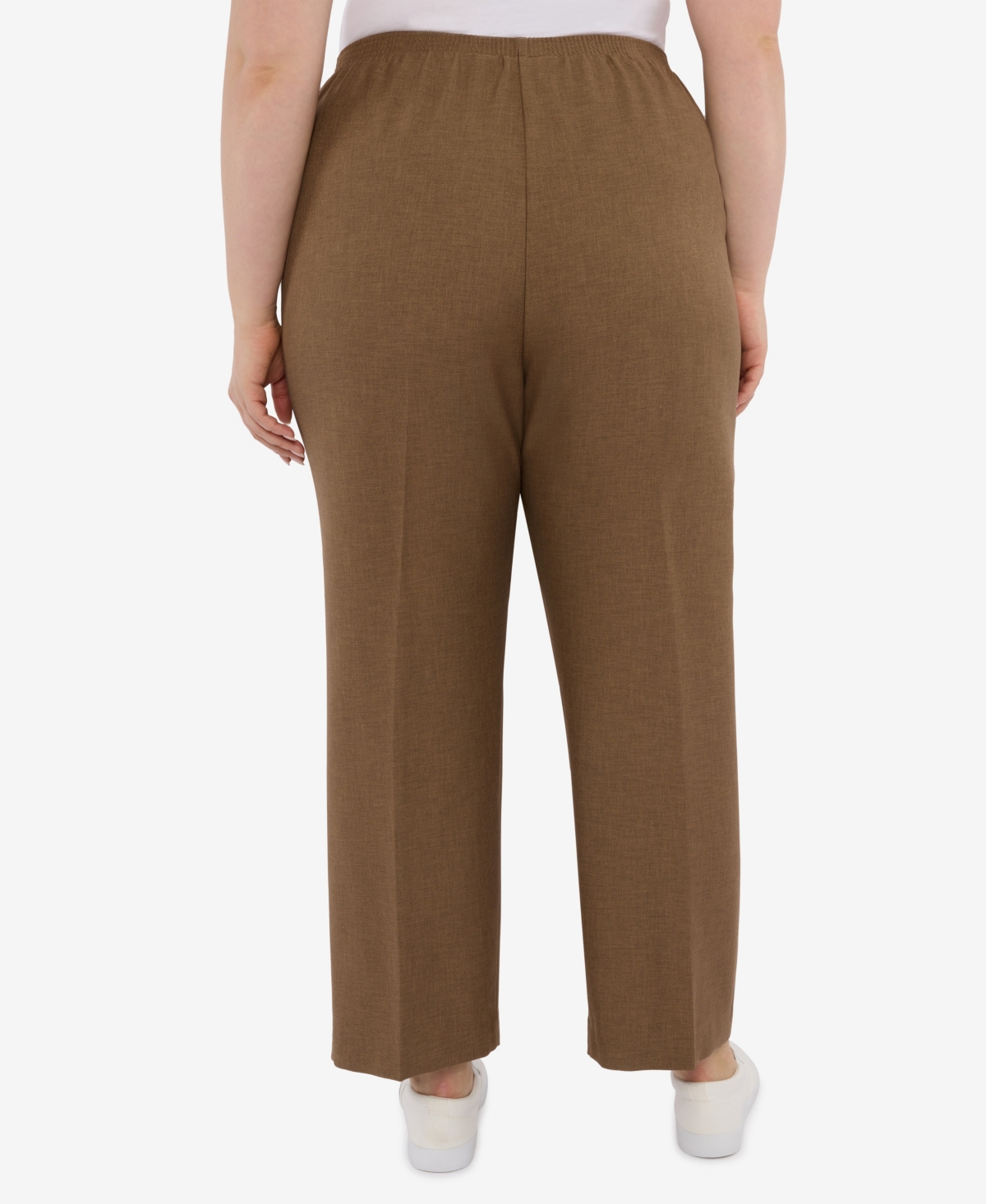 Alfred Dunner Plus Signature Fit Textured Trouser Average Length Pants