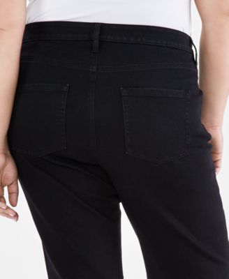 Plus Size Denim Raw-Edge Bermuda Shorts, Macy's Exclusive