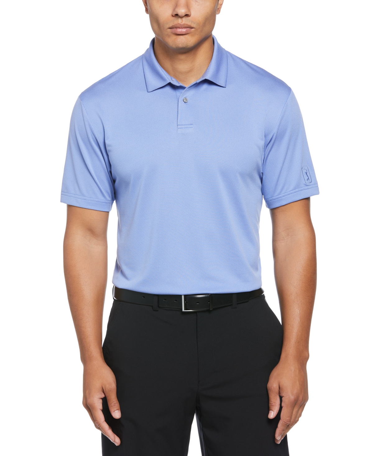Men's Birdseye Textured Short-Sleeve Performance Polo Shirt - Persian Jewel