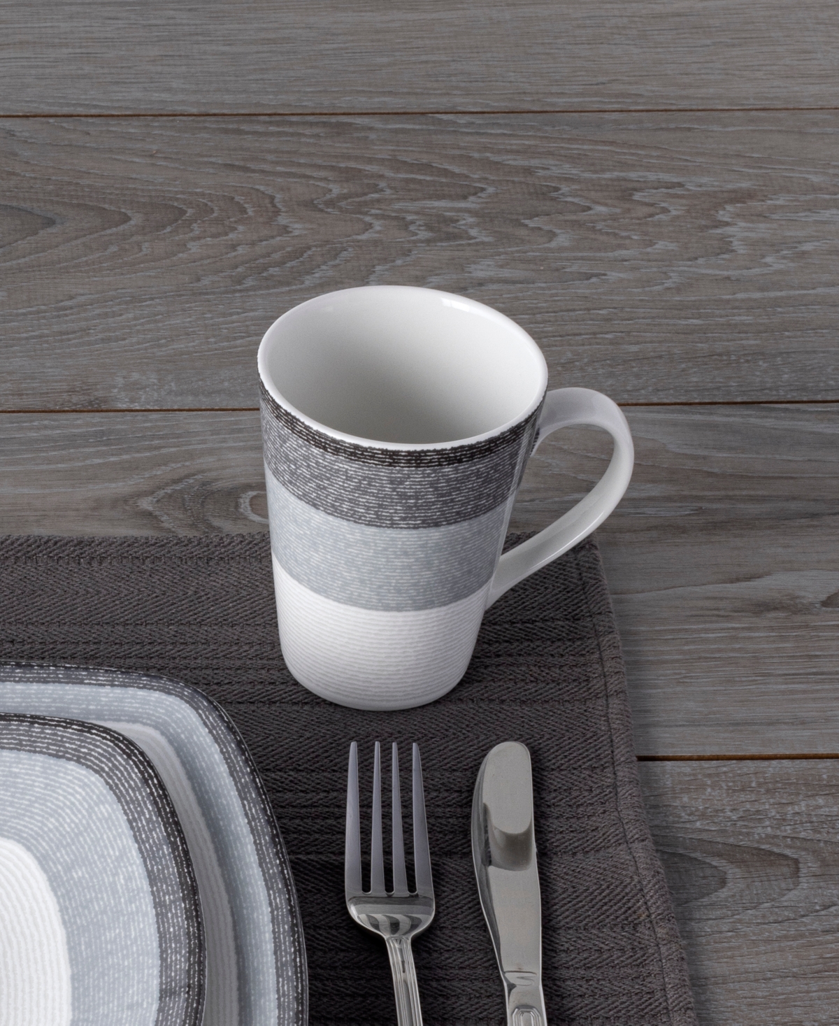 Noritake Colorscapes Layers 4 Piece Square Place Setting In Ash