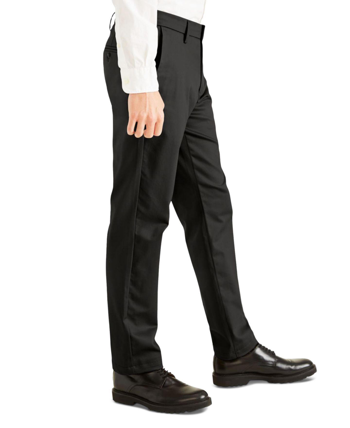 Мужские брюки Dockers Signature Slim Fit Iron Free Khaki Pants with Stain Defender, цвет: Чёрный — фото 3