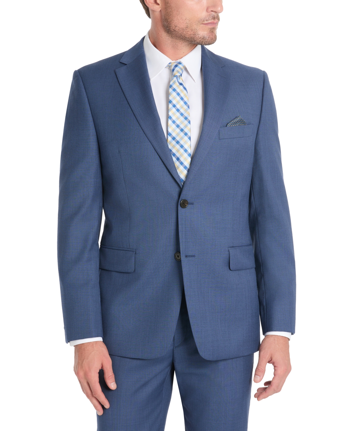 Lauren Ralph Lauren Men's Slim-fit Sharkskin Wool-blend Suit Jacket In Light Blue