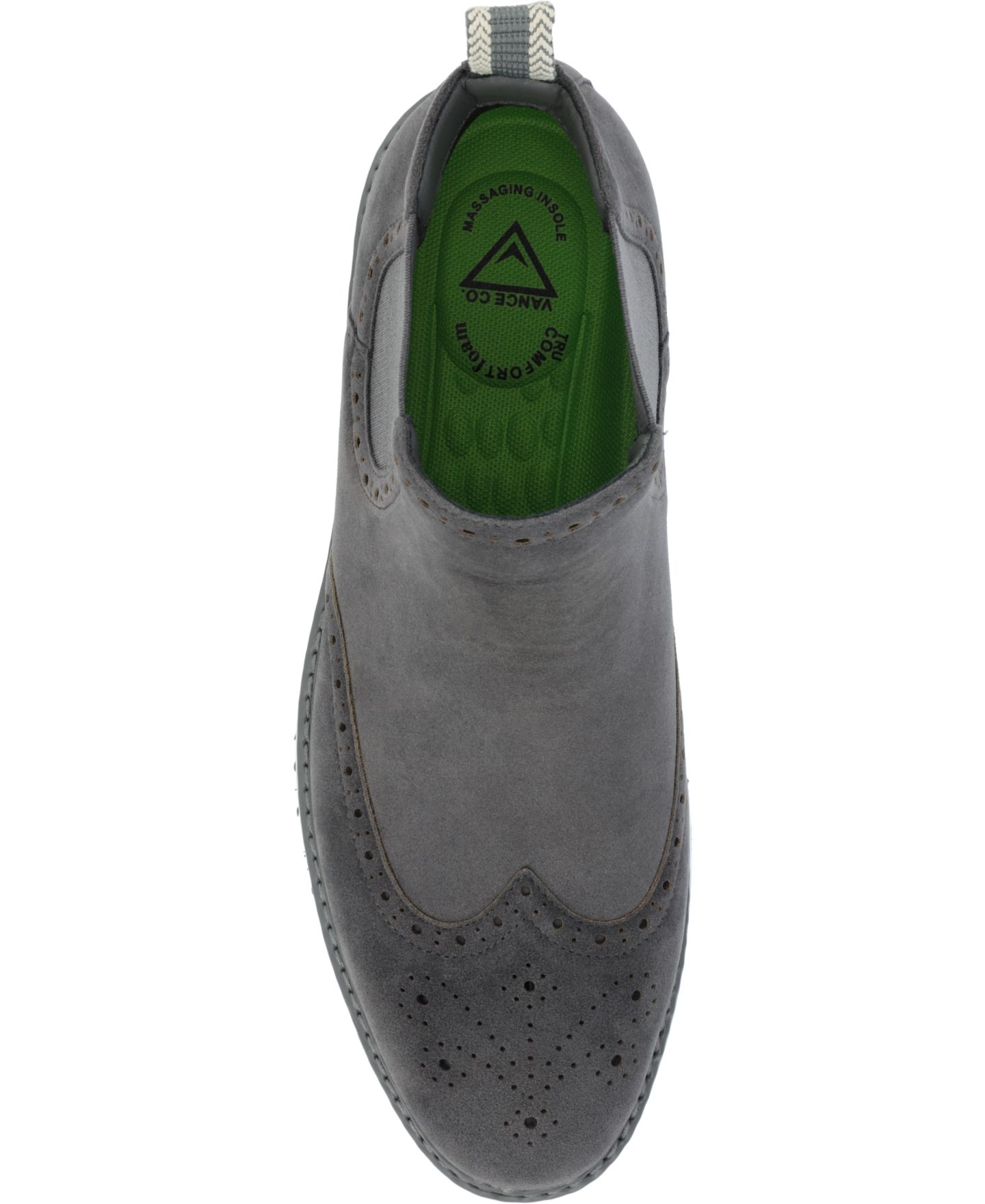 Мужские ботинки Vance Co. Thorpe Tru Comfort Foam Wingtip Slip-On Chelsea, цвет: Серый — фото 4