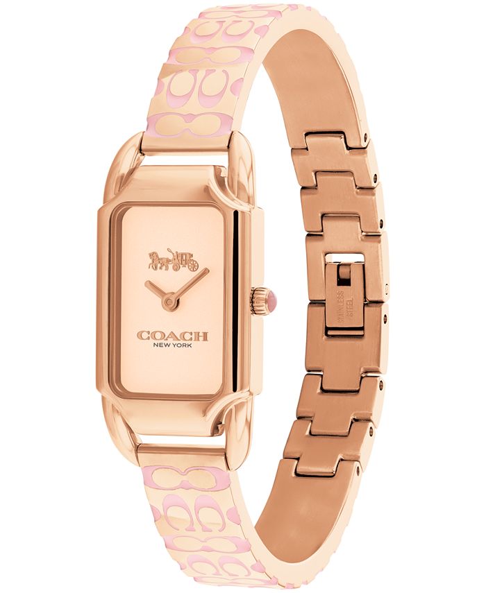 COACH Women's Cadie Rose Gold-Tone Stainless Steel Bangle Bracelet ...