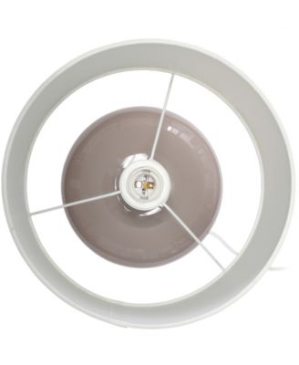 15.25" Modern Overload Glass Bedside Table Lamp with White Fabric Shade