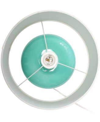 15.25" Modern Overload Glass Bedside Table Lamp with White Fabric Shade