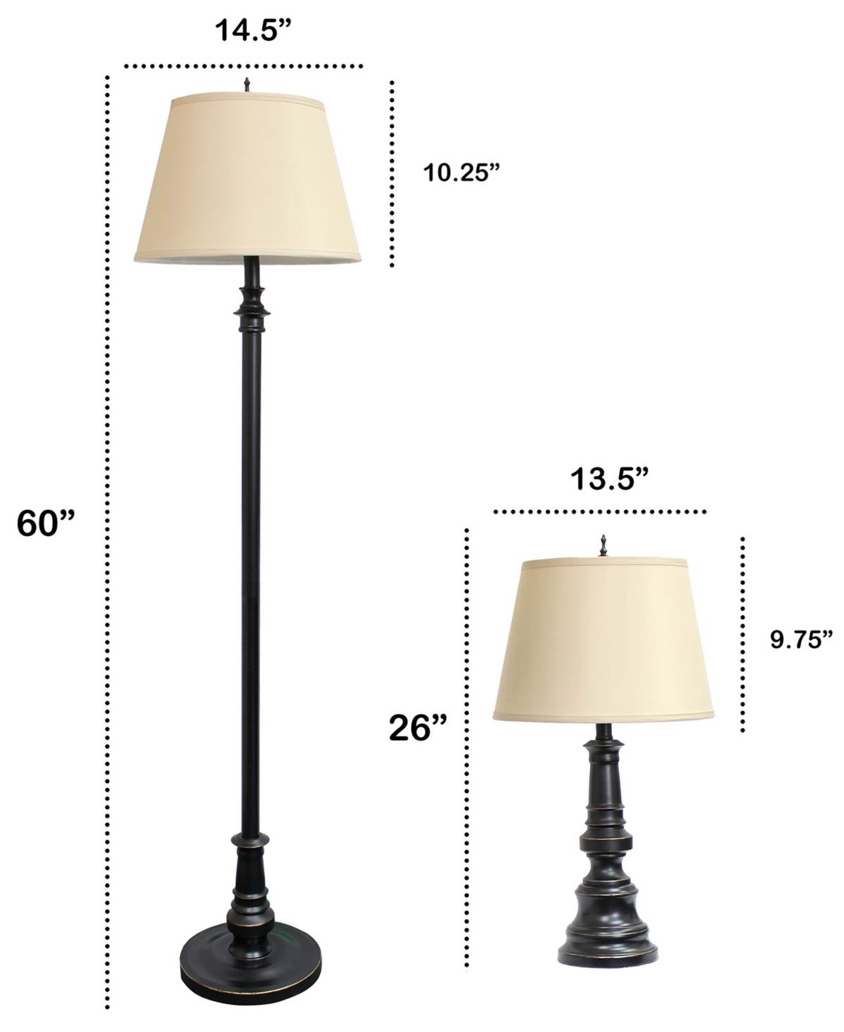 Shop All The Rages Lalia Home Oxford Classic 3 Piece Metal Lamp Set In Restoration Bronze