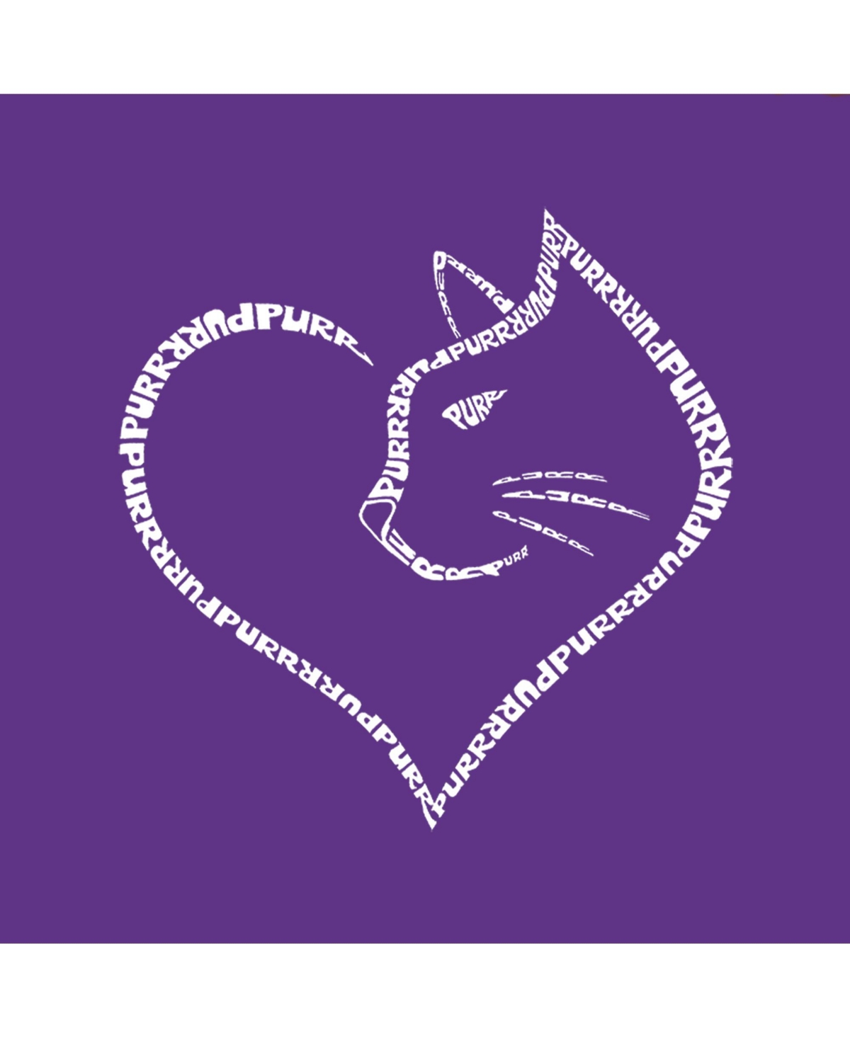 Child Cat Heart - Girl's Word Art T-Shirt