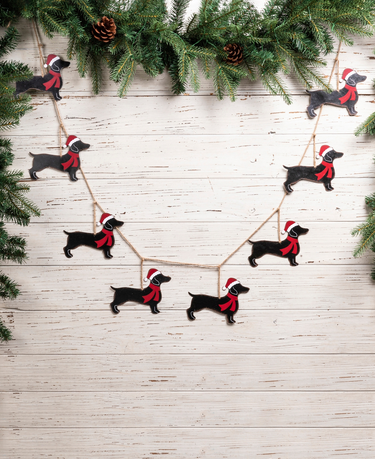 Glitzhome 2 Pack L Metal Christmas Dog Garland