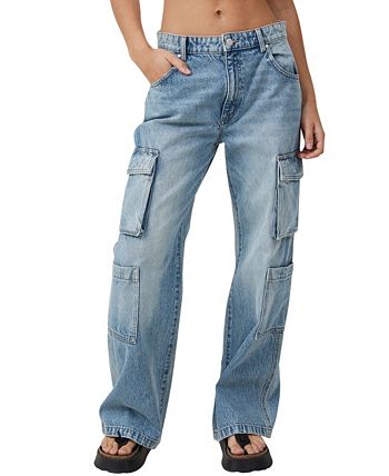 COTTON ON Women's Cargo Wide Leg Jeans - Macy's