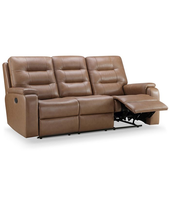 Abbyson Living Waylen 81.5" TopGrain Leather Manual Reclining Sofa