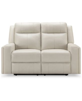 Abbyson Living Rhodes 60" Top-Grain Leather Manual Reclining Loveseat ...