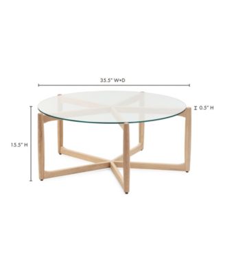 Hetta 35.5" Oak Round Coffee Table