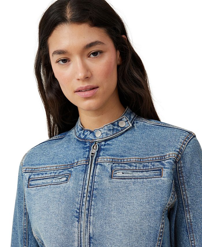 COTTON ON Women's Denim Moto Jacket Macy's