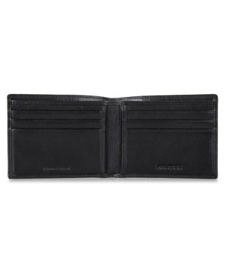 Men's Enameled Logo Leather Bifold Wallet