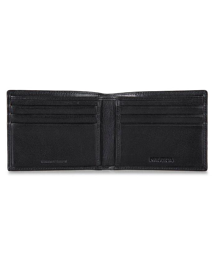 Nautica Men's Enameled Logo Leather Bifold Wallet - Macy's