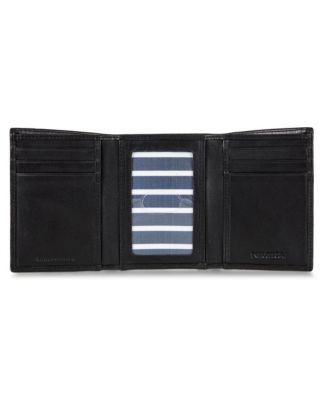 Men's Enameled Logo Leather Trifold Wallet