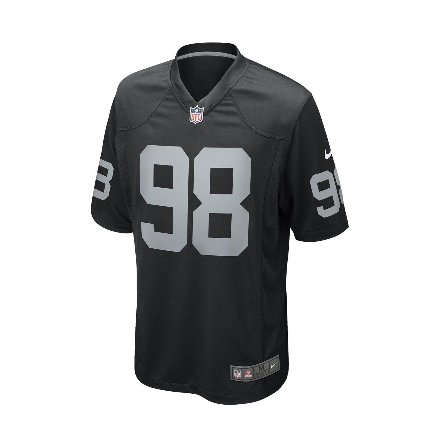 Мужской топ Nike Maxx Crosby Las Vegas Raiders Alternate Game Jersey, цвет: Чёрный — фото 3