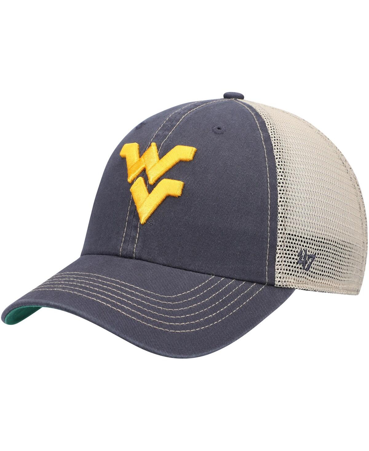 47 Brand Men's ' Navy West Virginia Mountaineers Trawler Trucker Snapback Hat