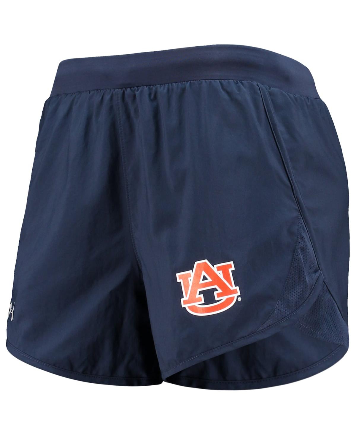 Shop Under Armour Women's  Navy Auburn Tigers Fly By Run 2.0 Performance Shorts