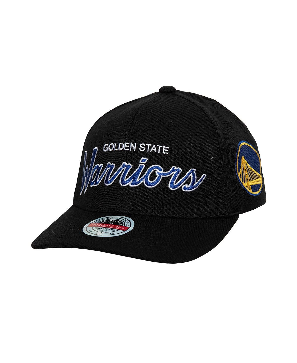 Mitchell & Ness Men's  Black Golden State Warriors Mvp Team Script 2.0 Stretch-snapback Hat