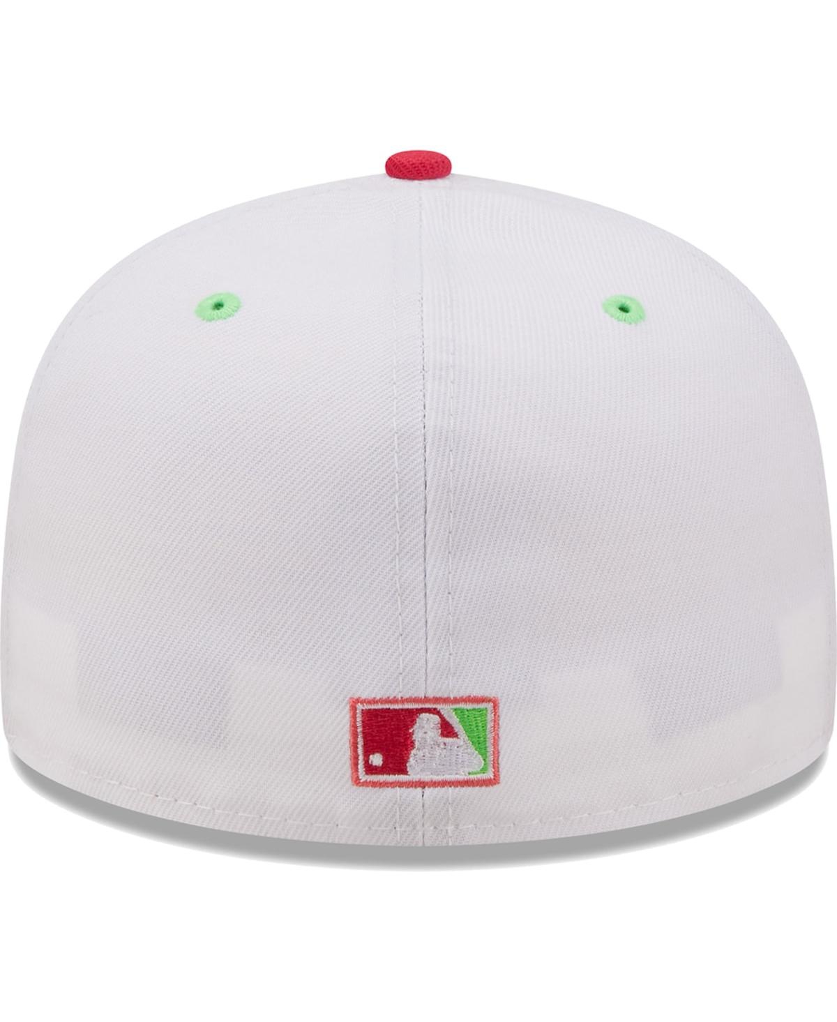 Men's New Era Coral Los Angeles Angels 50th Anniversary Strawberry Lolli 59FIFTY Fitted Hat - Coral