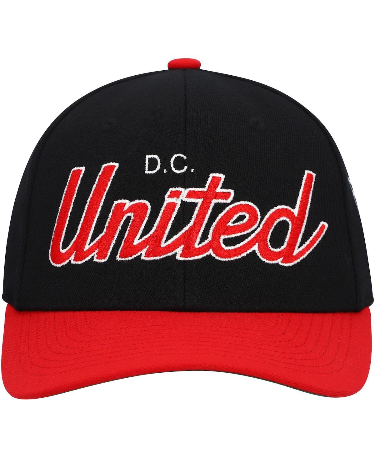 Mitchell & Ness Men's  Black D.c. United Team Script 2.0 Stretch Snapback Hat In Black