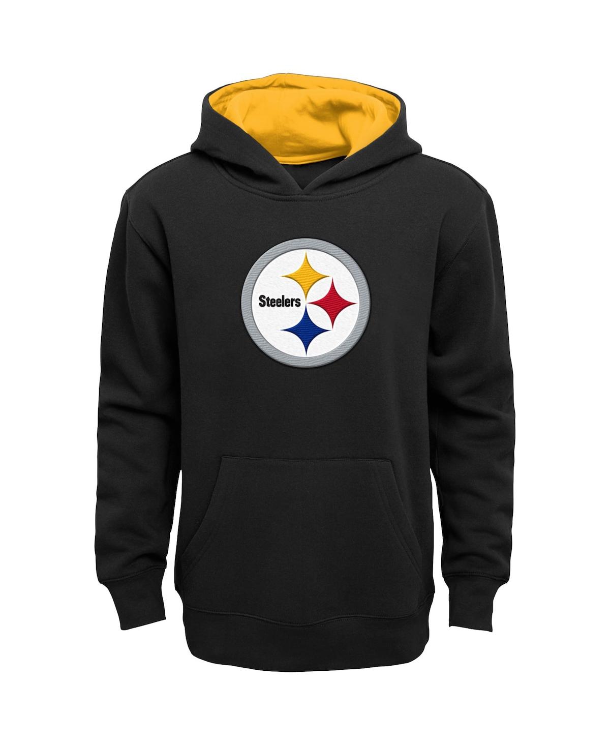 Outerstuff Youth Black Pittsburgh Steelers Prime Pullover Hoodie In Black
