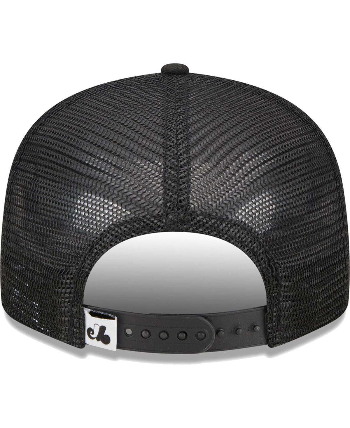 Men's New EraMontreal Expos Cooperstown Collection Trucker 9FIFTY Snapback Hat - Black