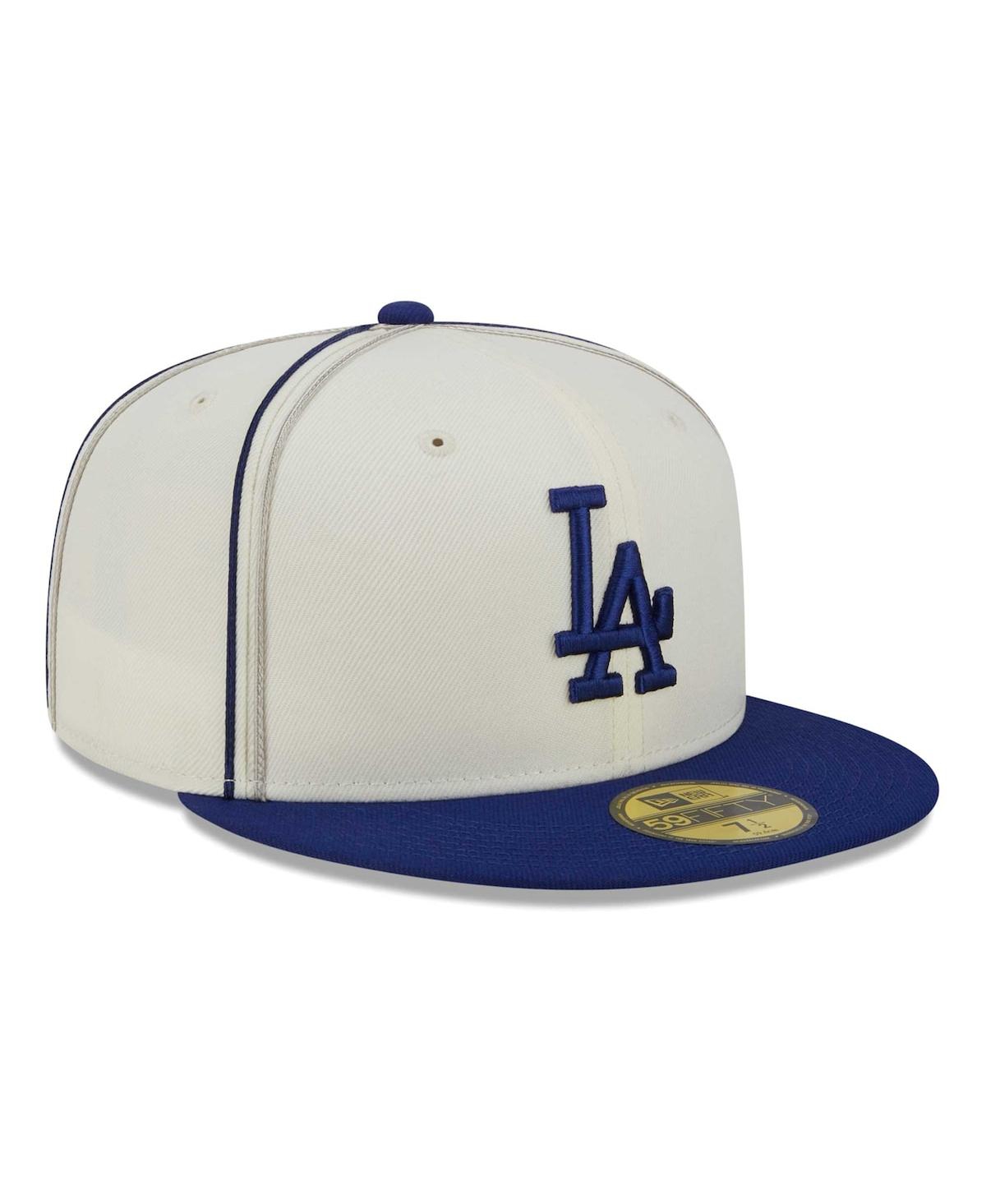 New Era Men's  Cream, Royal Los Angeles Dodgers Chrome Sutash 59fifty Fitted Hat In Cream,royal