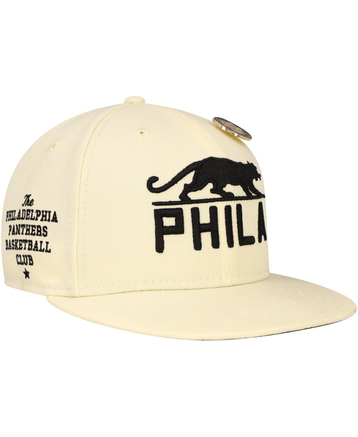 Physical Culture Men's  Cream Philadelphia Panthers Black Fives Fitted Hat