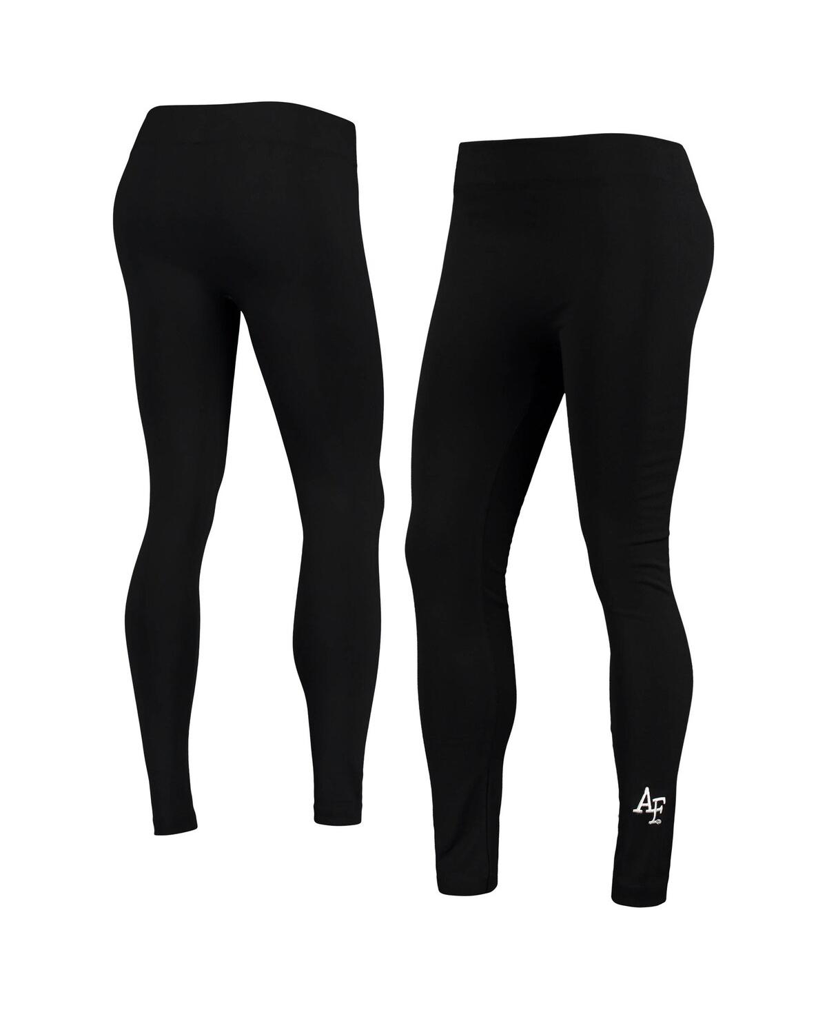 Zoozatz Women's  Black Air Force Falcons Fleece-lined Leggings