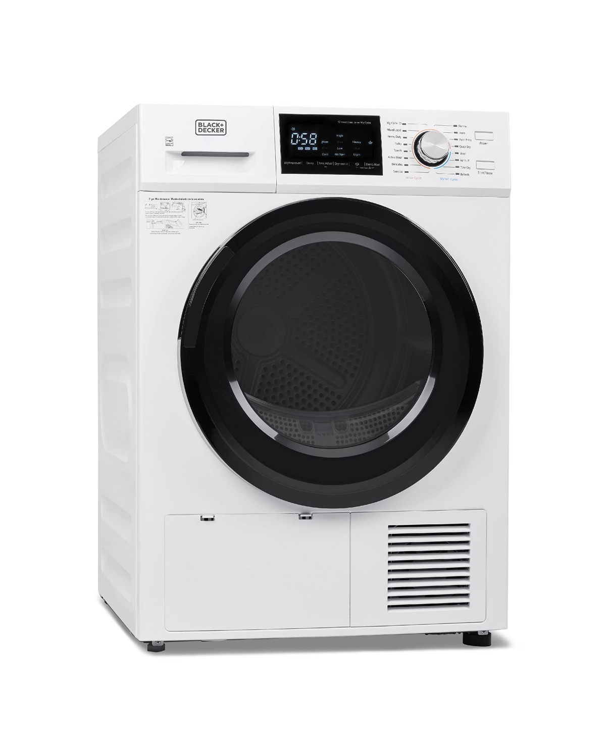 Black+decker 4.4 Cu.ft. Dryer With Heat Pump In White