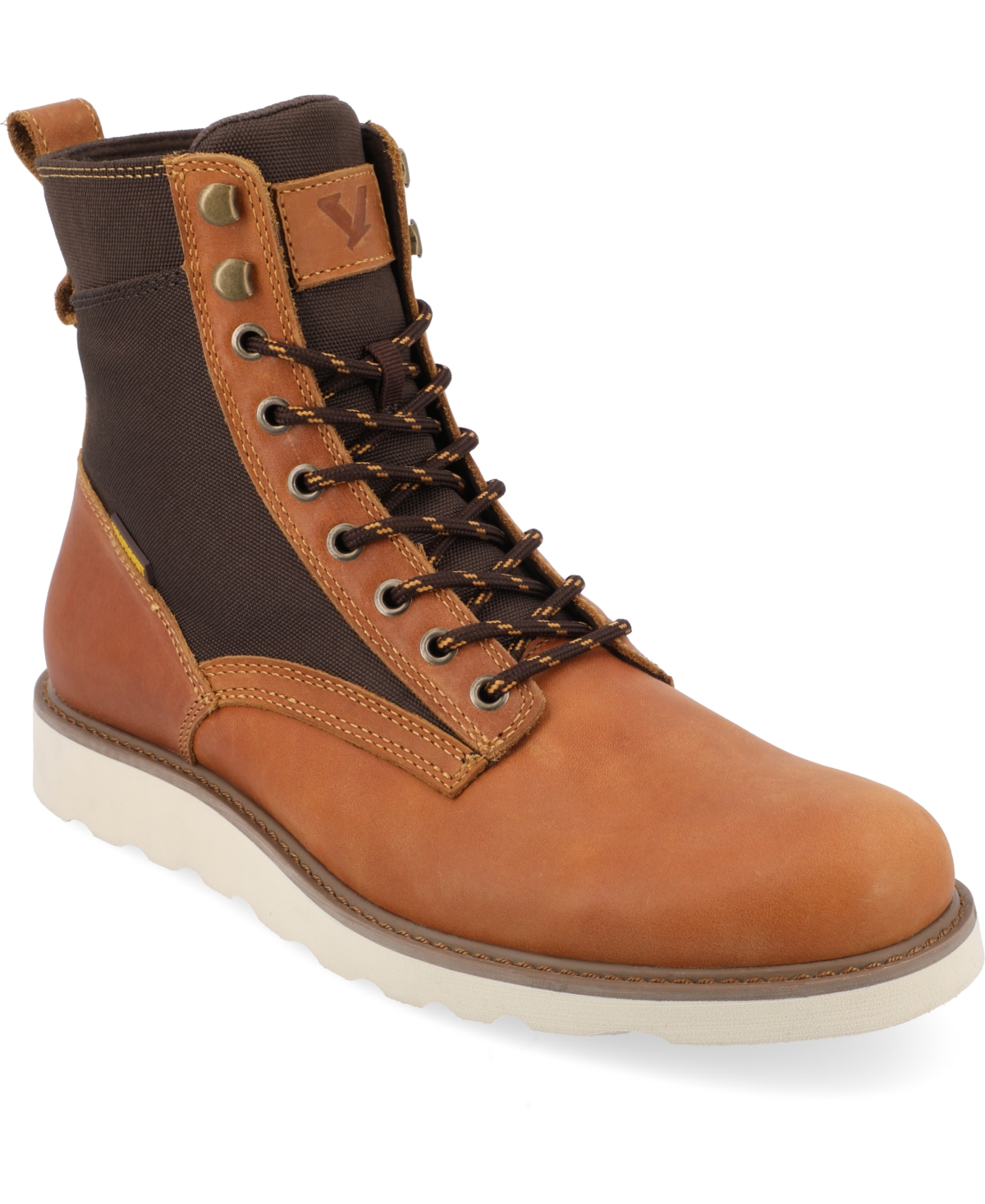 Shop Territory Men's Elevate Tru Comfort Foam Plain Toe Lace-up Ankle Boots In Chestnut