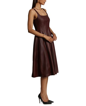 Leather top swing dress