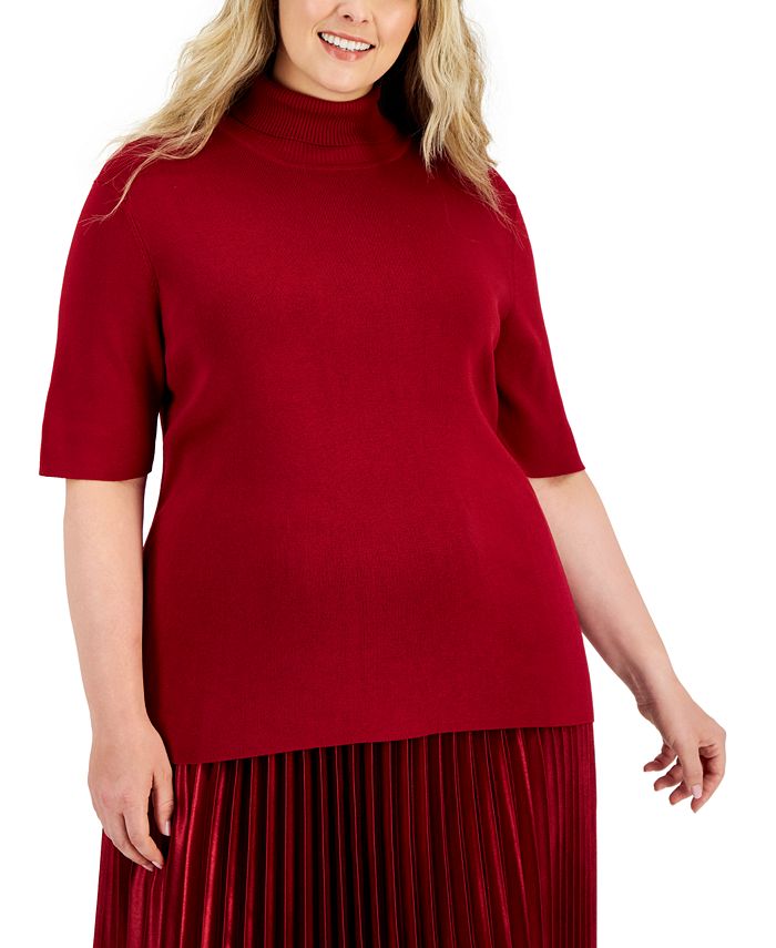 Anne Klein Plus Size ElbowSleeve Turtleneck Sweater Macy's