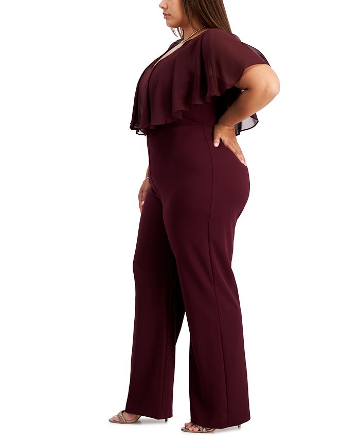 Connected Plus Size Overlay Jumpsuit Macy's
