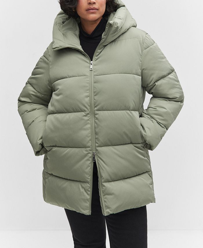 MANGO Women's Hood Quilted Coat Macy's