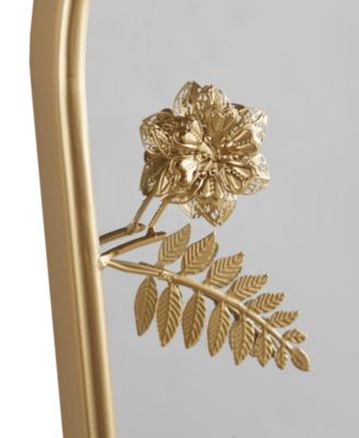 Adaline 16" x 26" x 2" Arched Metal Floral Wall Mirror