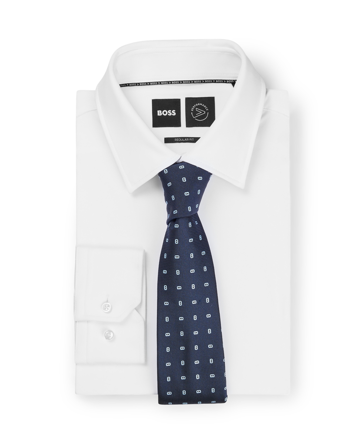 Shop Hugo Boss Boss By  Men's Silk-blend Micro Pattern Tie In Dark Blue