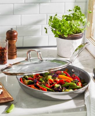 HENCKELS Clad H3 Ceramic Nonstick 10" Stainless Steel Ceramic Nonstick Fry Pan with Lid