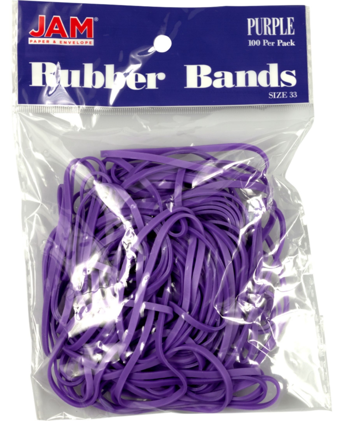 Colorful Rubber Bands - Size 33 - 100 Per Pack - Purple