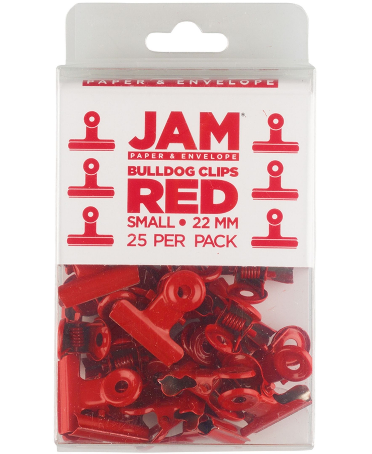 Jam Paper Metal Bulldog Clips In Red